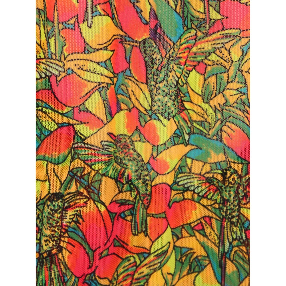 90's Solar Tan Through One Piece Swimsuit size 13/14 Neon Scoop Back Size 13/14 - Picture 3 of 10